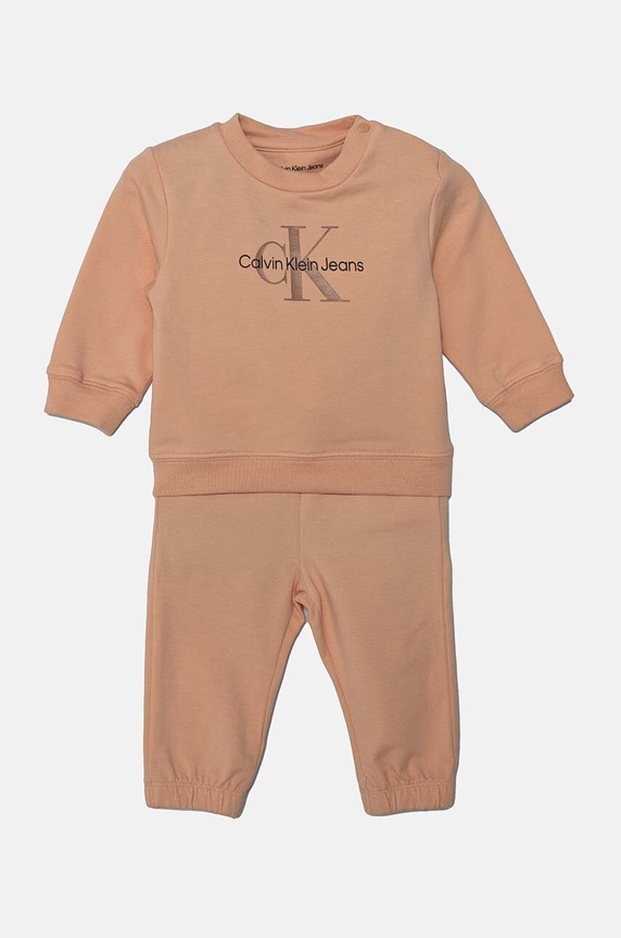 Komplet za bebe Calvin Klein Jeans print narančasta IN0IN00011.G.9BYH