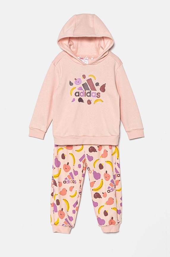 Tepláková súprava pre bábätká adidas I FRUIT FLOG potlač ružová JF4486
