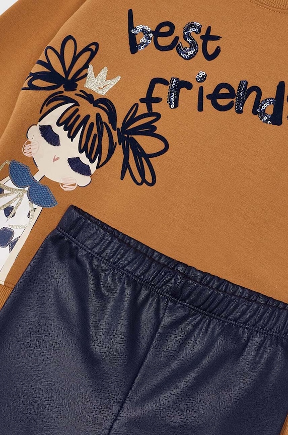 Dziewczynka Mayoral bluza i legginsy dziecięce 4708.6D.Mini.9BYH brązowy