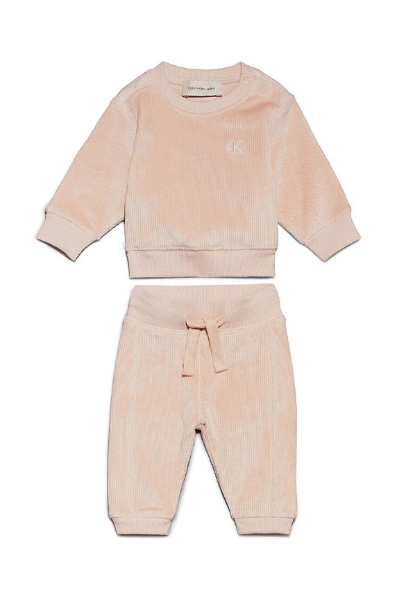 Komplet za bebe Calvin Klein Jeans pletivo roza IN0IN00236.9BYH