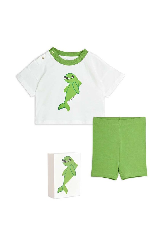Σετ μωρού Mini Rodini Dolphin στάμπα πράσινο 2464010675