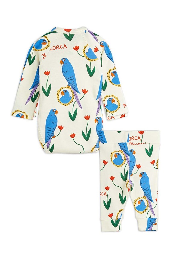 Mini Rodini komplet niemowlęcy Parrots 2464010700 beżowy AW24