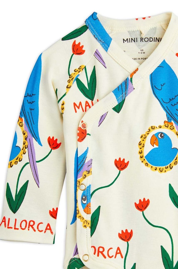 Chłopiec Mini Rodini komplet niemowlęcy Parrots 2464010700 beżowy