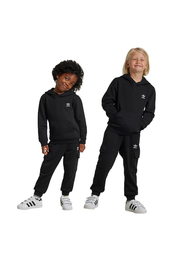 Dječja trenirka adidas Originals HOODIE FZ CARGO bez uzorka crna IW1019