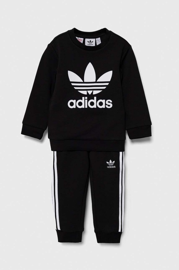 Dječja trenirka adidas Originals CREW SET pletivo crna IX5150
