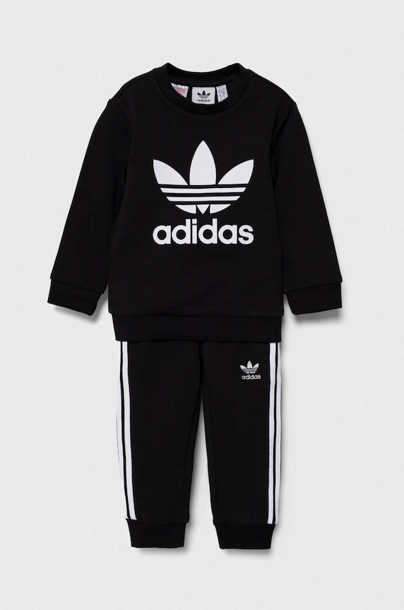 Dječja trenirka adidas Originals CREW SET pletivo crna IX5150