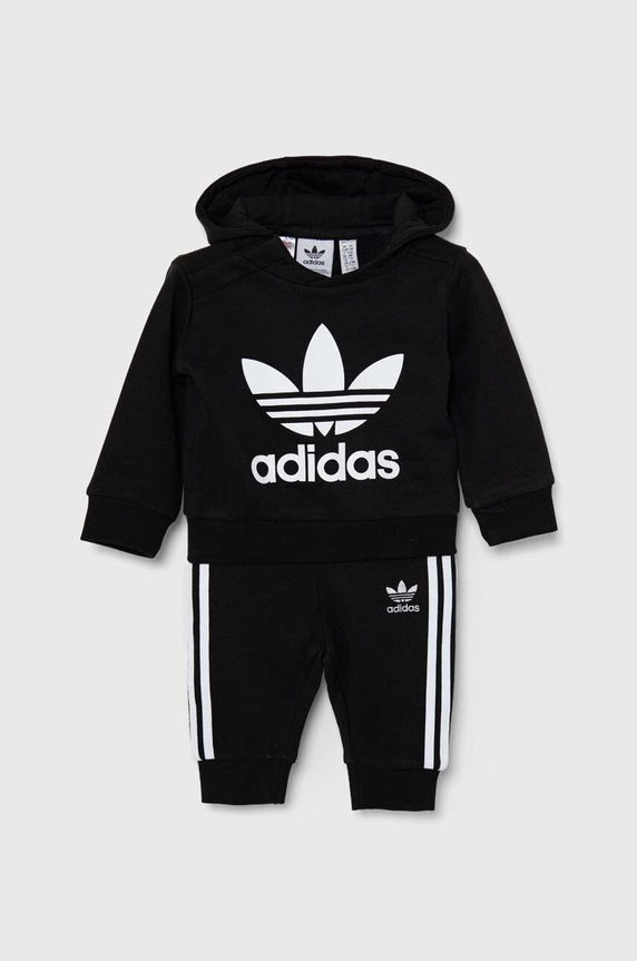 Dječja trenirka adidas Originals HOODIE SET pletivo crna IX5165
