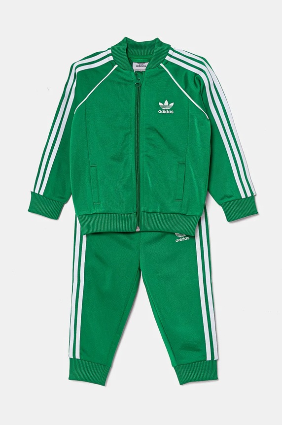 Dječja trenirka adidas Originals SST TRACKSUIT pletivo zelena IX5176