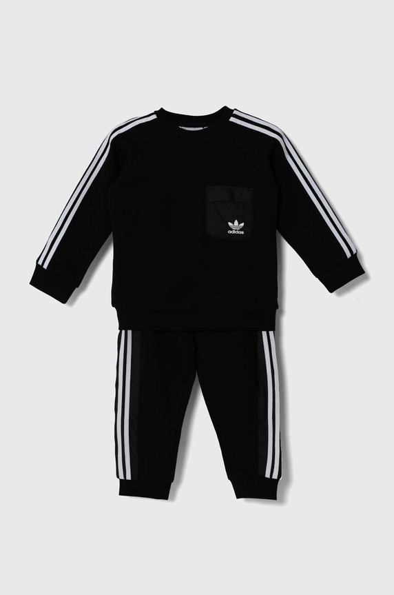 Dětská tepláková souprava adidas Originals CREW SET pletenina černá IX7517