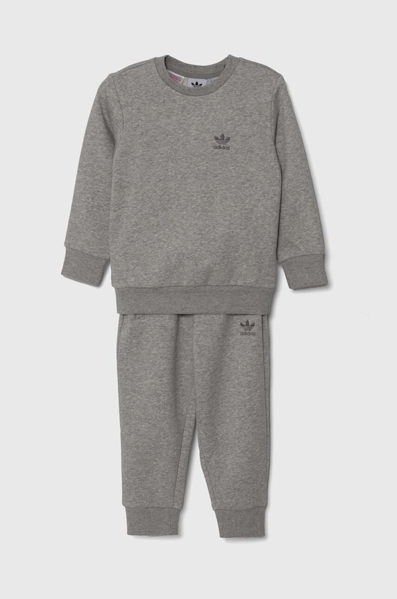 Dječja trenirka adidas Originals TREFOIL CS bez uzorka siva IX9834