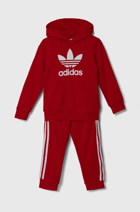 Дитячий спортивний костюм adidas Originals HOODIE SET аплікація червоний IY4787