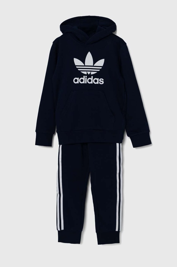 Dječja trenirka adidas Originals HOODIE SET pletivo mornarsko plava IY4788