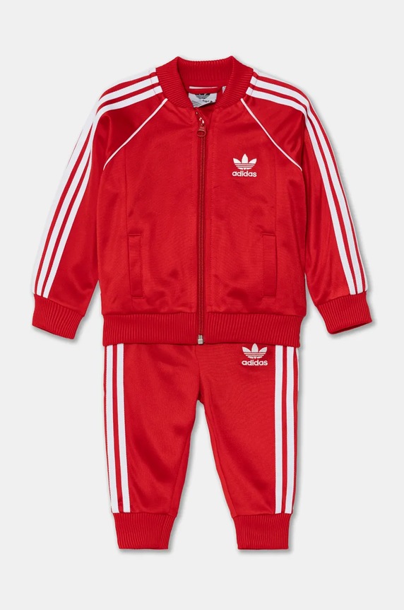Παιδική φόρμα adidas Originals SST TRACKSUIT πλεκτό ύφασμα κόκκινο IX7623