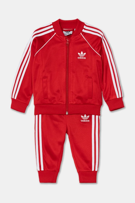 Παιδική φόρμα adidas Originals SST TRACKSUIT πλεκτό ύφασμα κόκκινο IX7623