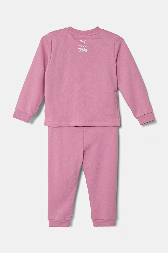 Puma trening bebelusi X TROLLS Minicat Crew Jogger TR 627382 roz AW24