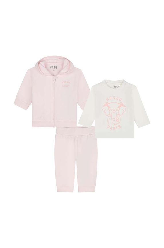 Σετ μωρού Kenzo Kids στάμπα μπεζ K60460.54.81