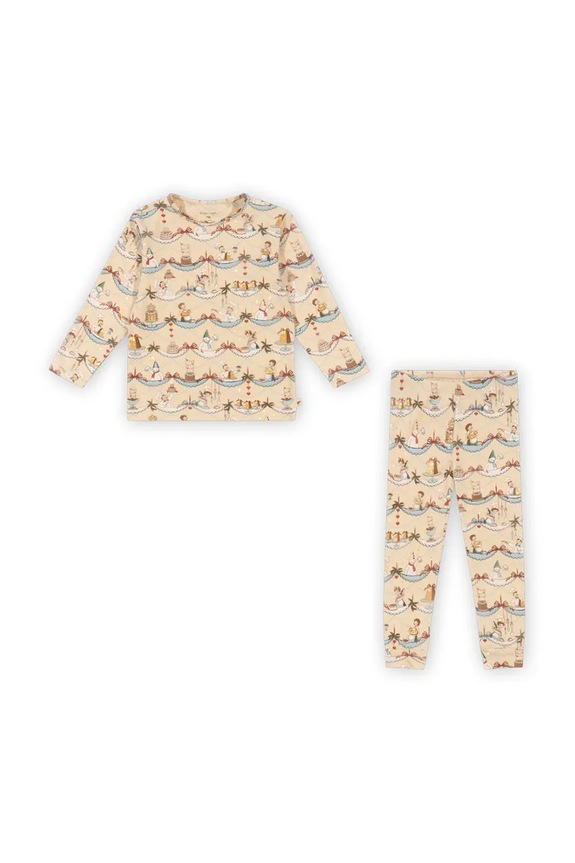 Konges Sløjd compleu copii BASIC BLOUSE/PANTS SET GOTS tricotaj bej KS101887