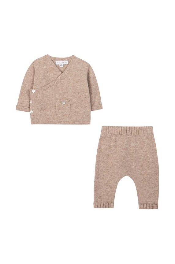 Tartine et Chocolat komplet wełniany niemowlęcy TZ36040.80.86 brązowy AW24