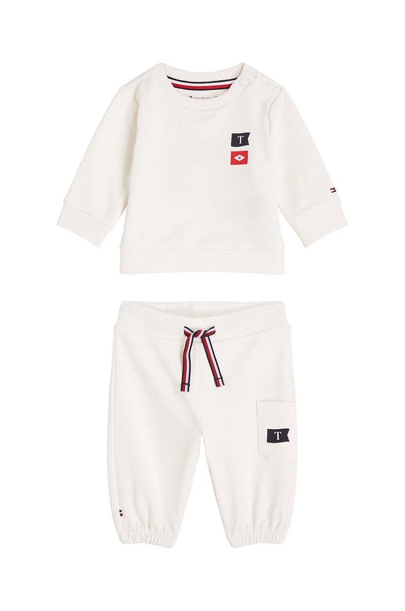 Trenirka za bebe Tommy Hilfiger pletivo bijela KN0KN01923.9BYH