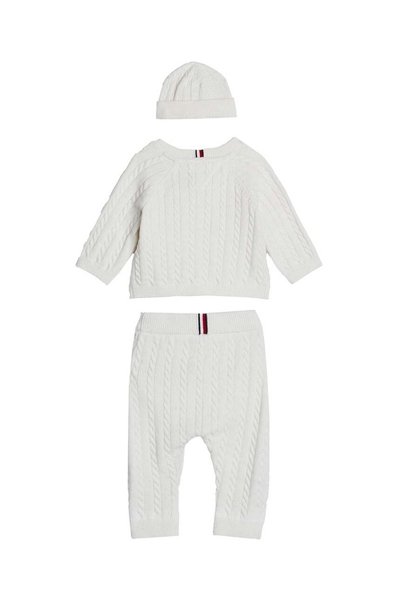 Tommy Hilfiger komplet niemowlęcy z domieszką wełny 3-pack KN0KN01929.9BYH biały AW24