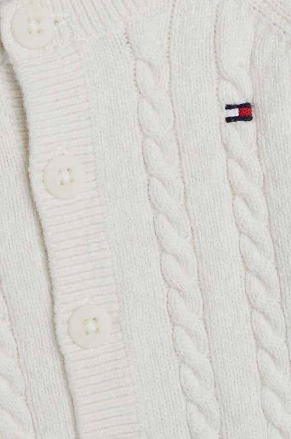 Chłopiec Tommy Hilfiger komplet niemowlęcy z domieszką wełny 3-pack KN0KN01929.9BYH biały