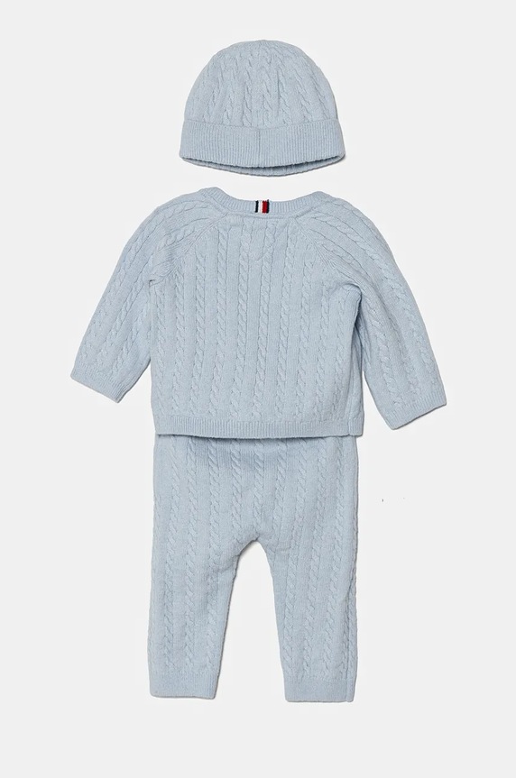 Dječji set s mješavinom vune Tommy Hilfiger 3-pack KN0KN01929.9BYH plava AW24