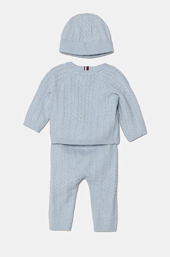 Dječji set s mješavinom vune Tommy Hilfiger 3-pack KN0KN01929.9BYH plava AW24