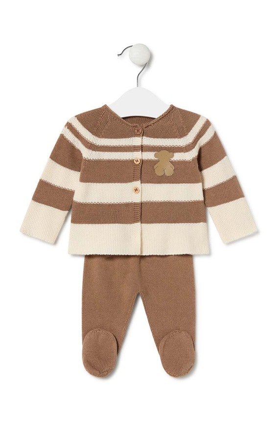 Tous komplet bawełniany niemowlęcy Tricot Tricot.2101 beżowy AW24