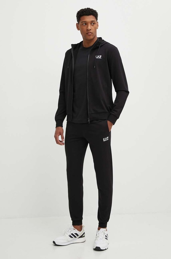 Βαμβακερή φόρμα EA7 Emporio Armani βαμβάκι μαύρο PJVRZ.8NPV63.1200