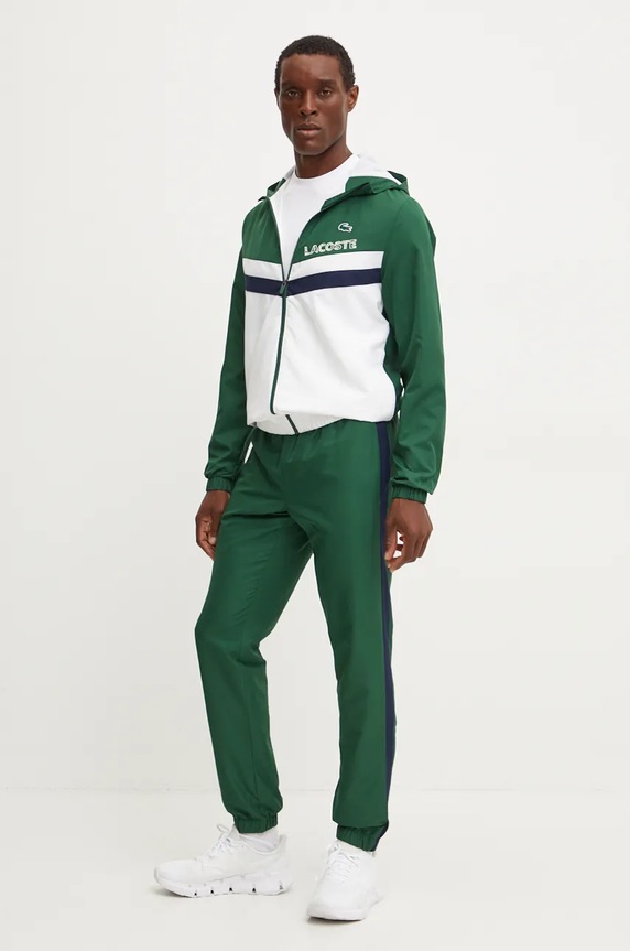 Lacoste tuta da ginnastica applique verde WH4241