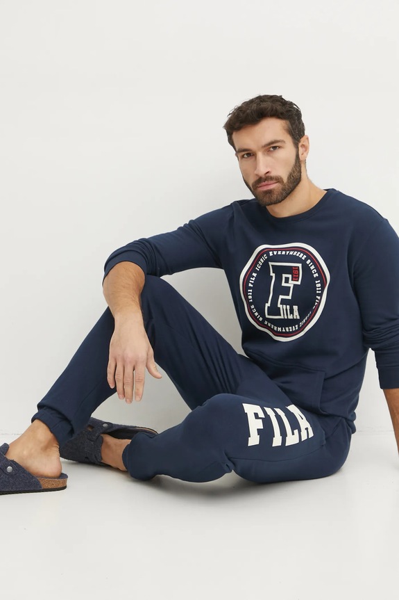 Бавовняний спортивний костюм Fila FPW1199 темно-синій AW24