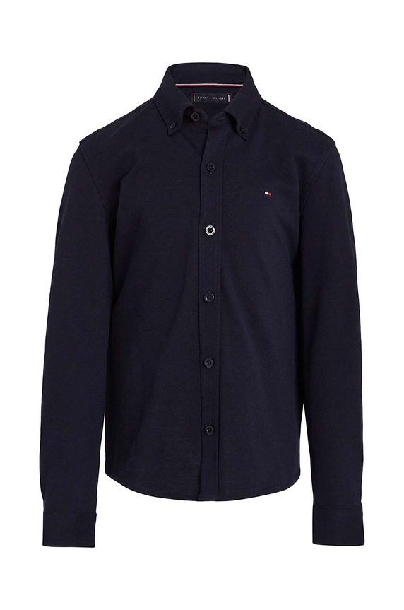 Tommy Hilfiger koszula bawełniana dziecięca KB0KB09077.9BYH.80.122 granatowy AW24