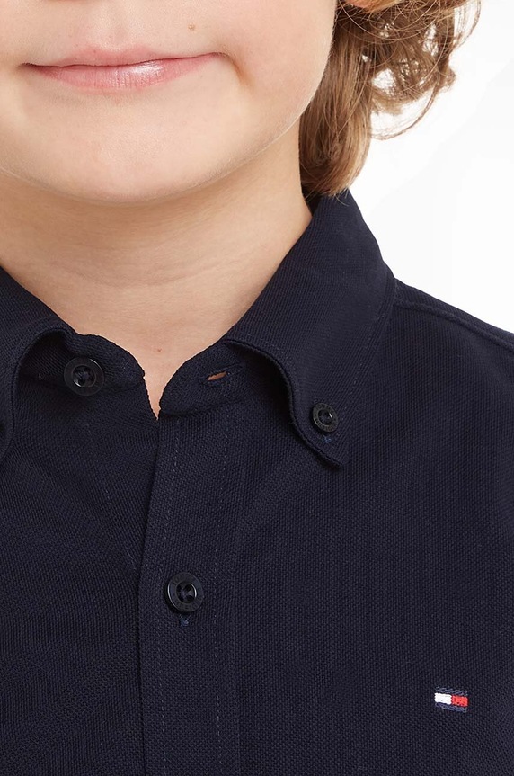 Tommy Hilfiger koszula bawełniana dziecięca KB0KB09077.9BYH.80.122 granatowy