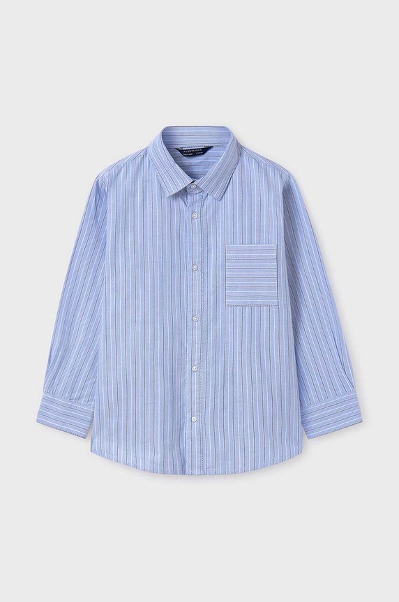 Mayoral koszula bawełniana dziecięca 7109.7B.Junior.9BYH niebieski AW24