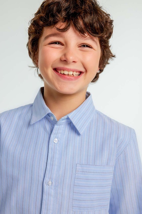 Mayoral koszula bawełniana dziecięca niebieski 7109.7B.Junior.9BYH