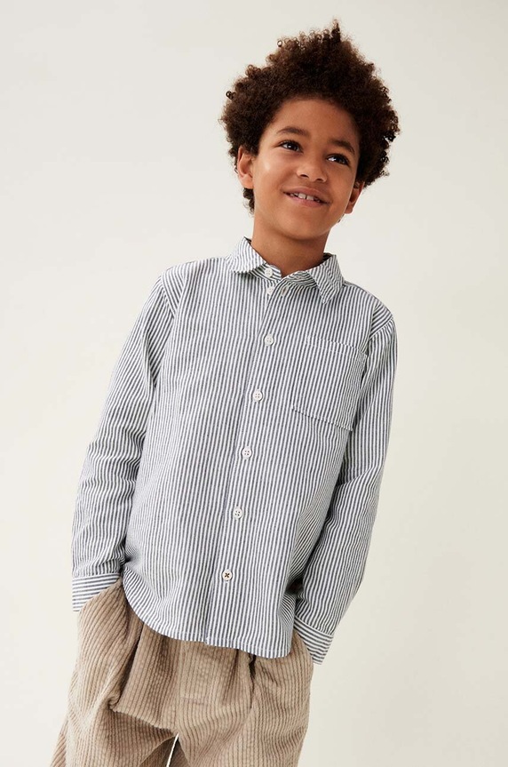 Дитяча бавовняна сорочка Liewood Costa Stripe Shirt візерунок блакитний LW19551