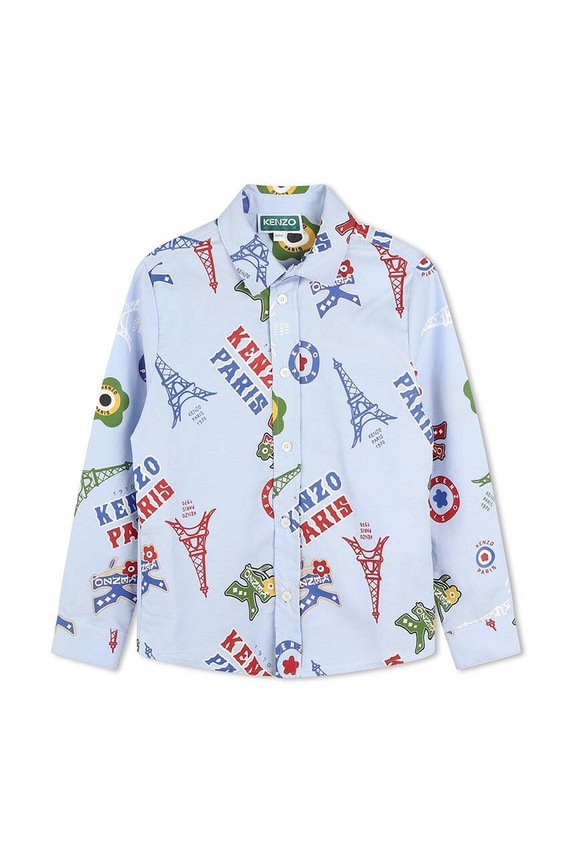 Kenzo Kids koszula bawełniana dziecięca wzorzyste niebieski K60806.102.108