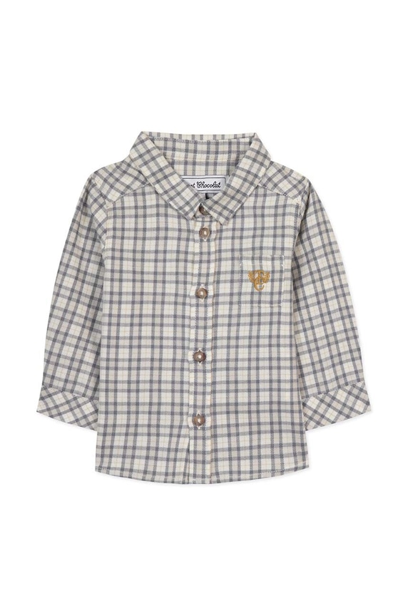 Tartine et Chocolat camicia di cotone per neonato lunga blu TZ12051.67.74