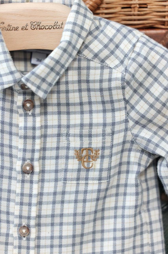 Tartine et Chocolat camicia di cotone per neonato TZ12051.67.74 blu