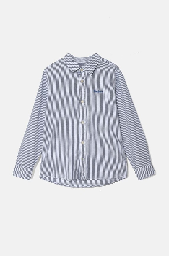 Pepe Jeans camasa de bumbac pentru copii NARON lung albastru PB302648