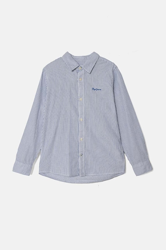 Pepe Jeans camasa de bumbac pentru copii NARON lung albastru PB302648