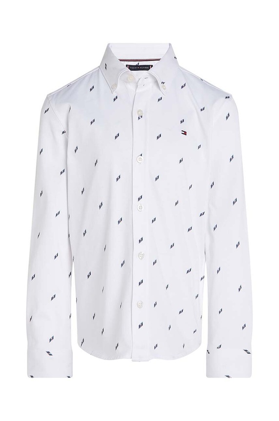 Tommy Hilfiger koszula bawełniana dziecięca KB0KB09267.9BYH.128.176 biały AW24