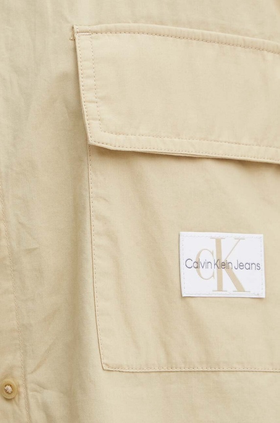 Βαμβακερό πουκάμισο Calvin Klein Jeans J20J223867 μπεζ