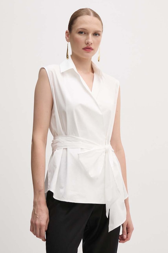 Weekend Max Mara koszula bawełniana wzorzyste biały 2425116121600