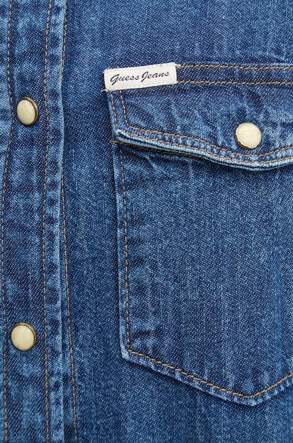 Džínová košile Guess Jeans W4YH35.D5EI3 modrá