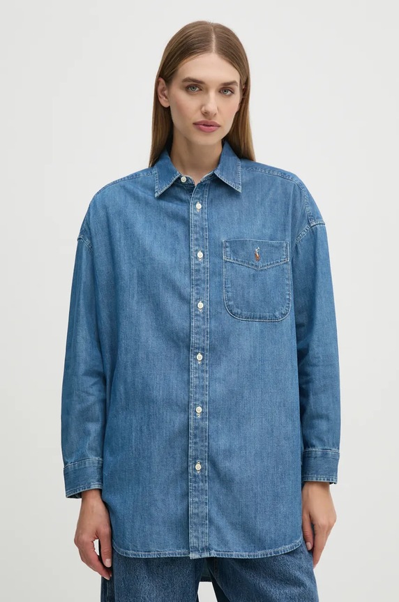 Polo Ralph Lauren camicia di jeans denim blu 211952262