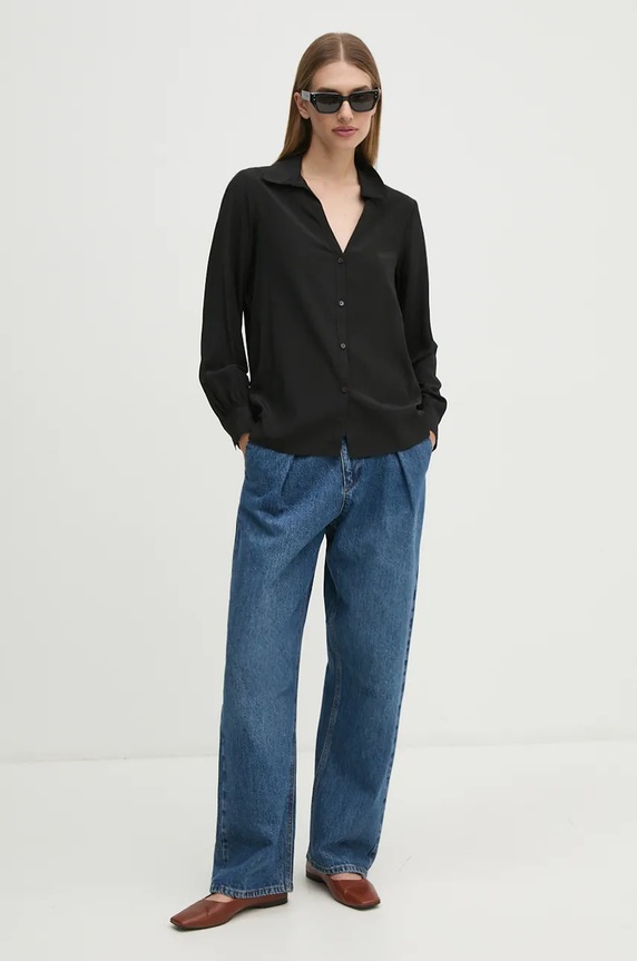 Košile United Colors of Benetton 59WJDQ09A černá AW24