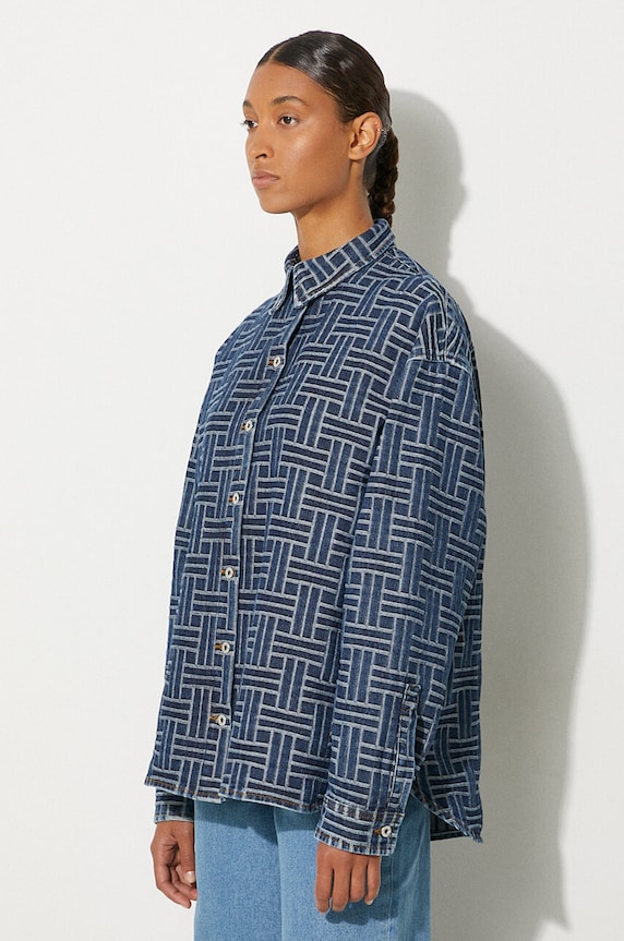 Джинсовая рубашка Kenzo Dropped Shoulders Shirt голубой FE62DC2476J3.DS