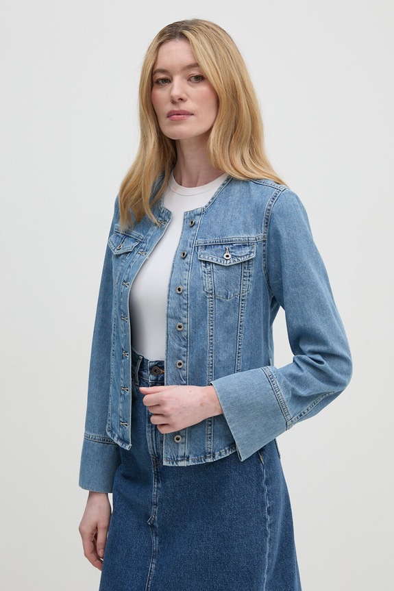 Pepe Jeans camasa jeans EMMY lung albastru PL304867