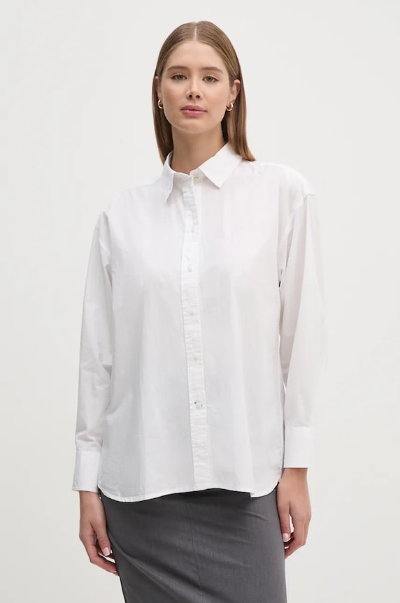 Bavlnená košeľa Pepe Jeans RITA relaxed biela PL304929
